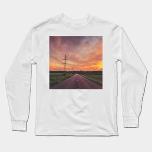 Road During Sunset Long Sleeve T-Shirt